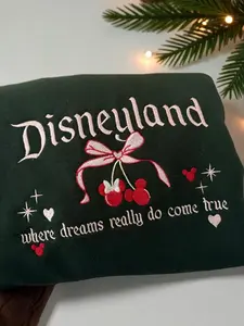 valentine Embroidery, Coquette, Crewneck, Embroidered Sweatshirt, Birthday Gift, Cherry Sweatshirt for Fans