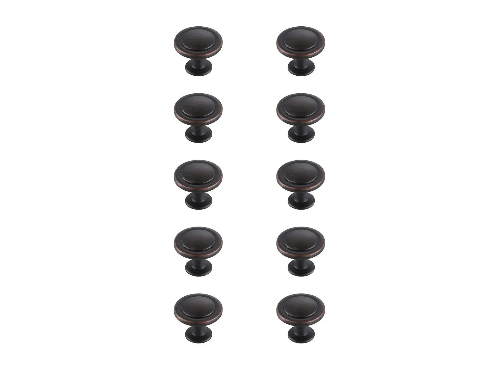 212 MAIN Elegant Decor KB2005-ORB-10PK 1.3 in. Logyn Oil-Rubbed Bronze Mushroom Knob, Set of 10, Indoor Use, 2 Screw Sets, Two Screw Sets