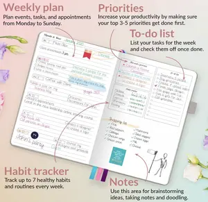 GoGirl Planner and Organizer for Women – Compact Size Weekly Planner, Goals Journal & Agenda to Improve Time Management, Productivity & Live Happier. Undated – Start Anytime, Lasts 1 Year – Gray
