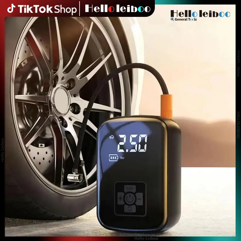 【DealsForYouDays】Portable Air Compressor Inflator Pump, 150PSI, 3x Fast Inflation, LED Lighting, 4 Inflation Modes, Suitable for Ball, Bicycle, Motorcycle and Car Tire Inflation - Multi-Function Car Accessory！Gift for Men！Emergency Kit！