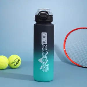 New Large Capacity Gradient Sports Water Bottle, High Aesthetic Handheld Jump Cup, Portable Direct Drink Plastic Cup for Outdoor Use