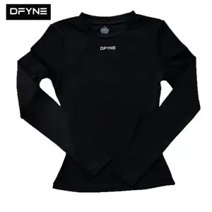 DFYNE Seamless Long Sleeve Gym Shirt Only| Slim Fit Crew Neck Workout Tank Top, Tummy Control Athletic Running Crop Tee for Women