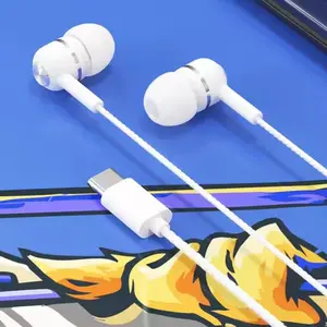 In-ear Design Wired Earphone, 1 Count Earbuds Earphone with Type-C Connector, Stereo Sound Full Bass Earbuds Earphone with Volume Control, Noise Cancelling Headphone, Audio