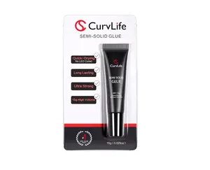 New Super Strong on Nail Glue 15g for Press On Nails Tips Quick Drying Semi Solid Nail Glue No Uv Light Needed Long Lasting Fake Acrylic Nails Kit Glue Gel