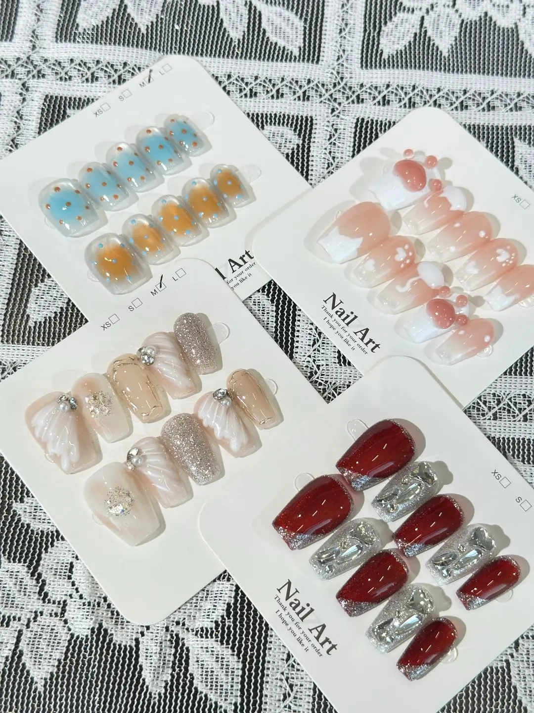 Jasmine(2914)gc. good Bargain handmade acrylic presson nails
