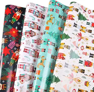 Nutcracker Wrapping Paper - 12 Sheets Nutcracker Christmas Wrapping Paper for Boys Girls Men Women, 19.7 x 27.6 Inches Per Sheet