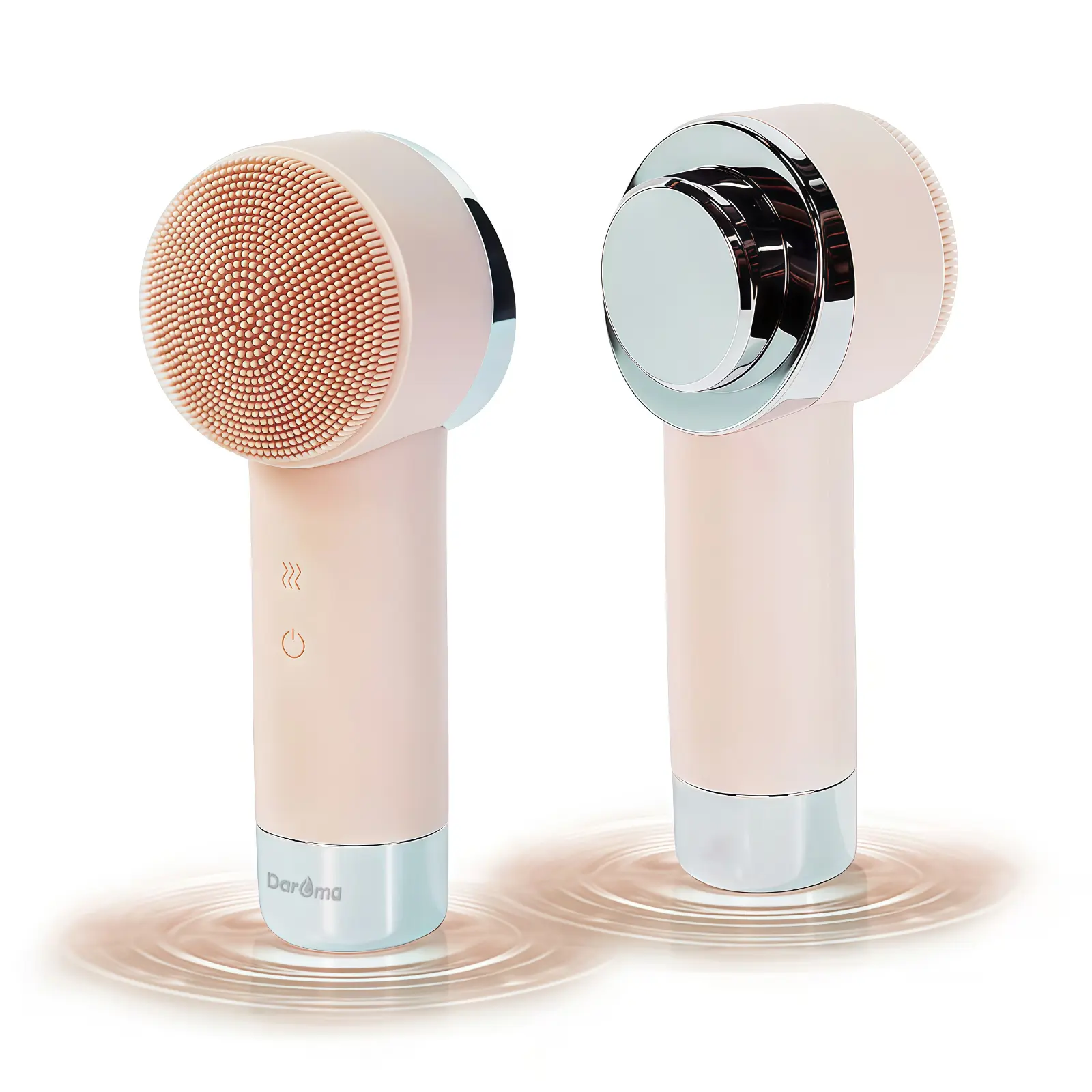Electric Facial Cleansing Brush & Face Scrubber - 2-in-1 Heating & Exfoliating, 5-Speed Silicone Brush for Deep Cleaning, DAROMA Ultra-Soft Unisex Skincare Tool