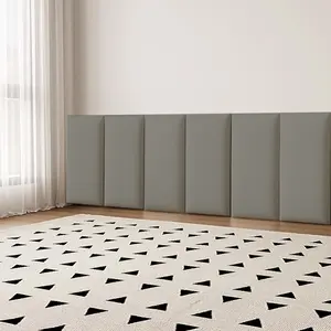 3D Self-Adhesive Bedside Soft Padding Wall Stickers, 5-Piece PU Leather Foam Panels, No Drilling Easy Install Reusable Removable Wall, Christmas Gift Home Decor