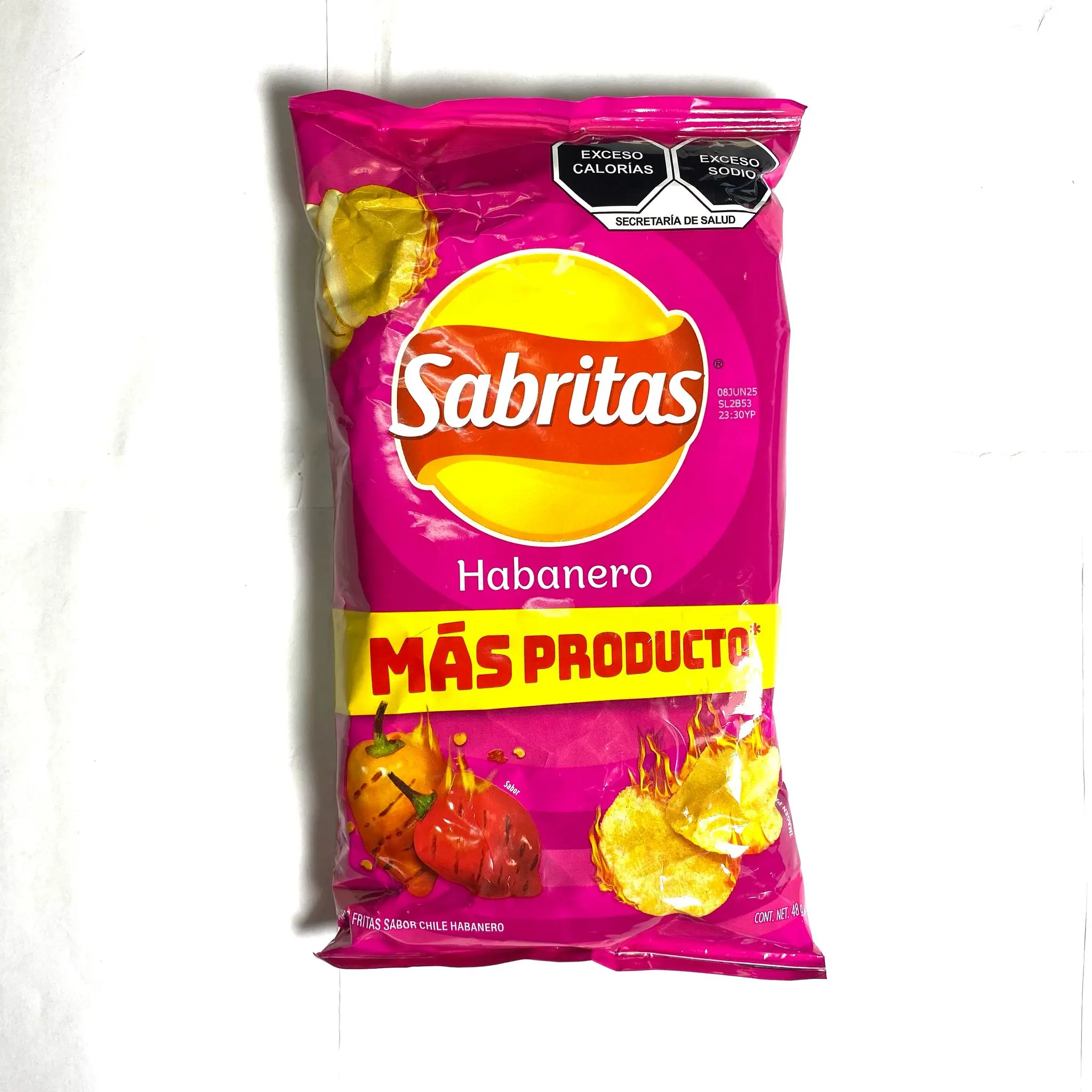 100 BAGS - SABRITAS HABANERO - 48 GRAMS PER BAG