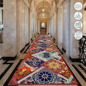 Bohemian Style Long Hallway Rug, Soft Comfortable Entrance Mat, Durable Outdoor Camping Picnic Carpet, Perfect Halloween Gift, Bohemian Style Rugs, Bohemian Area Rug