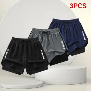 Women's Comfy 3-Pack Summer Lightweight Quick-Dry Double-Layer Athletic Shorts, Women's Shorts Comfy