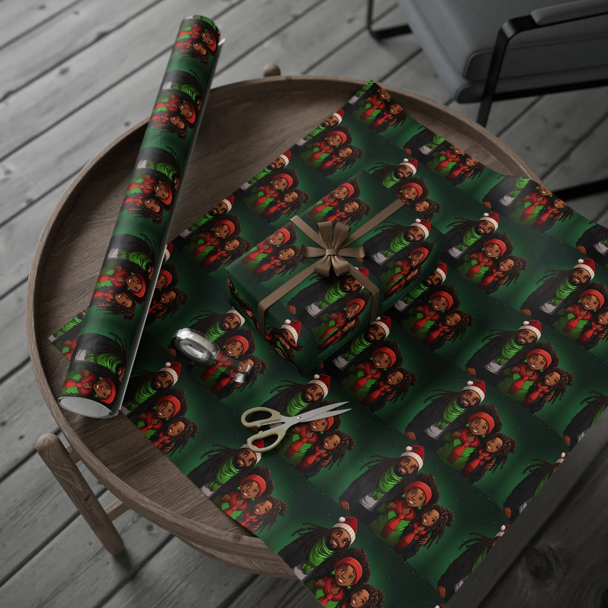 Black African American Family Teens Black Girl Magic Birthday or Christmas Wrapping Paper, Melanin Girl Pride, African Gift Wrap, Kwanzaa, Ethnic Paper