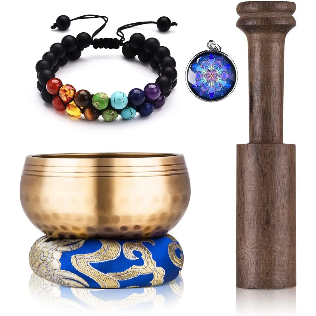 Meditation 3.5 Inch Singing Bowl Set - Handcrafted in Nepal, for Meditation, Yoga, Relaxation, Healing, Prayer, Mindfulness and Energy Cleansing