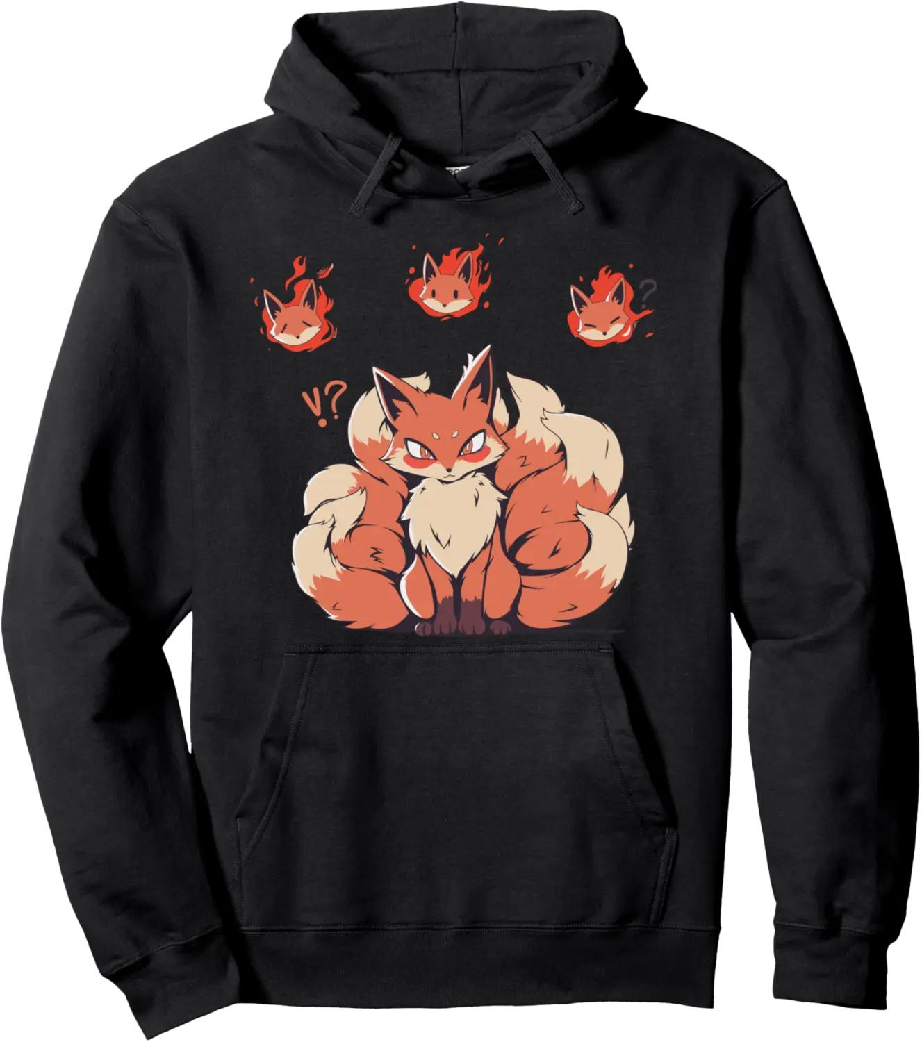 Kitsune Fox Nine Tailed Japanese Fox Yokai Manga Anime Art Pullover Hoodie - Elizabethmc Shop 83B0DJXTZXKQ