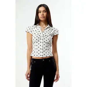 Beverly and Beck Women's Audrey Button Up Collar Top