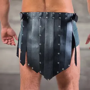 Gothic Men Gladiator Costume Roman gladiator skirt with harness PU Leather harness gifts for him