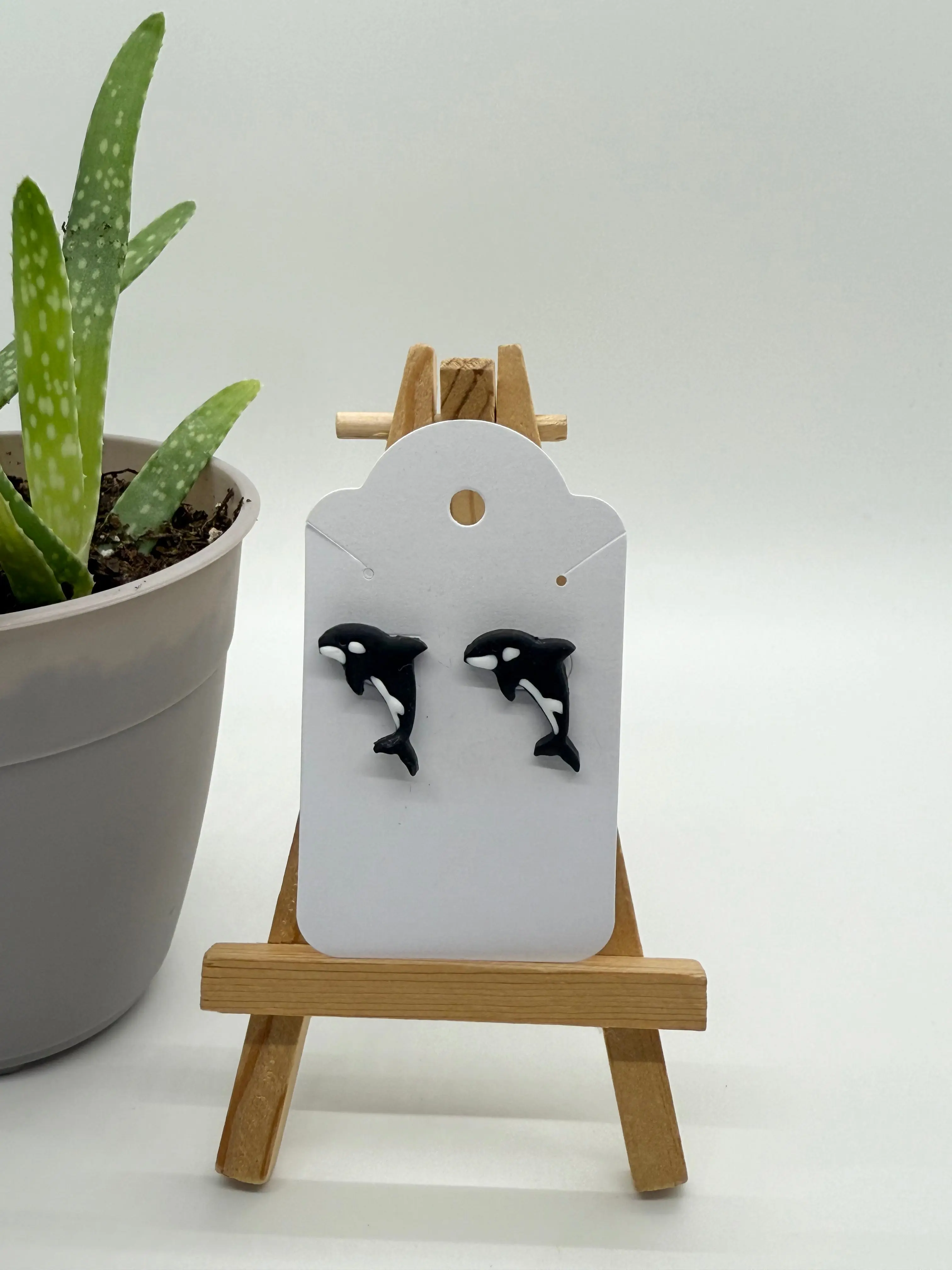 Orca Studs - Polymer Clay Earrings