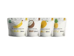 Snakklub Tropical Variety Pack – Single-Serve Freeze-Dried Banana, Coconut, Mango, and Pineapple, 100% Fruit Without Added Sugar/Additives/Preservatives Fruit Snack