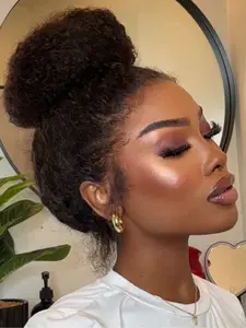 Kinky Curly Wig, 200 Density Invisi Strap 360 Full HD Lace Frontal, Human Hair, Snug Fit, 12 Inch Water Wig, Invisible Drawstring Wig