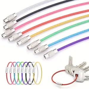 10pcs/pack Stainless Steel Cable Wire Key Chains, Durable Key Ring Clips for Travel & Daily Use, Ideal for Keys & Accessories, Keychain