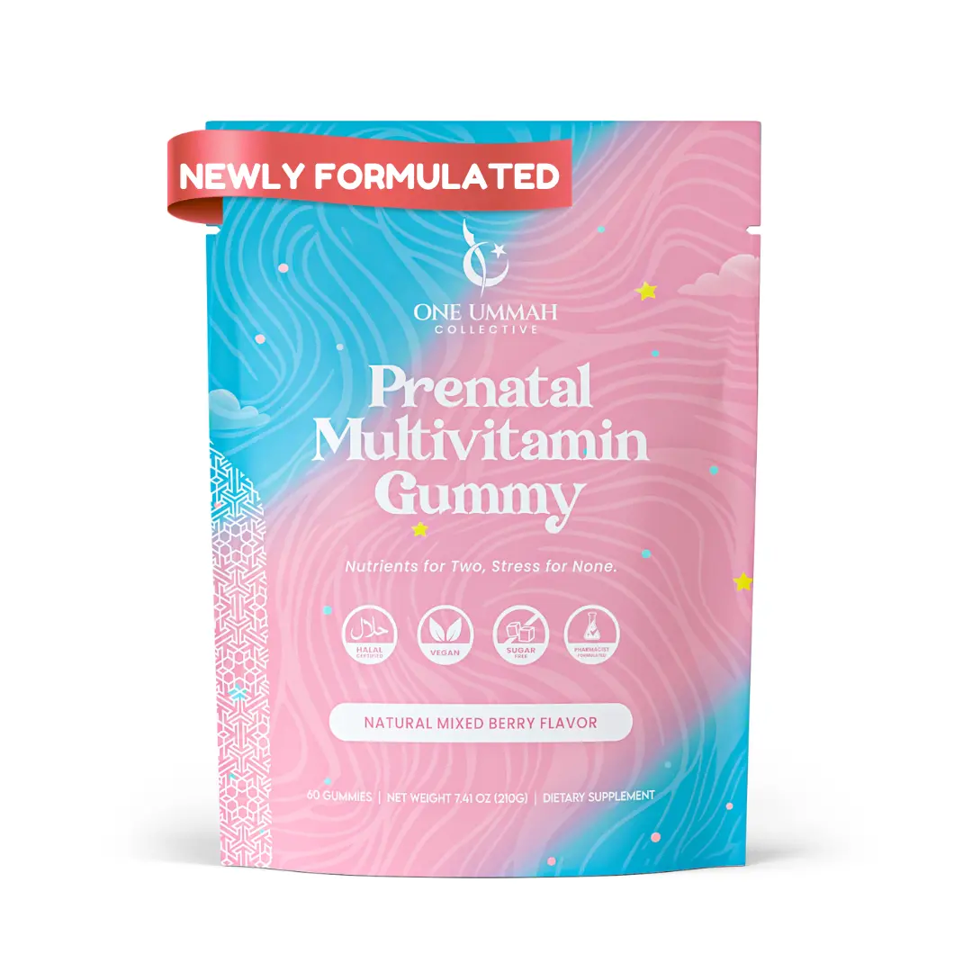 Halal Certified Prenatal Gummies - Essential Vitamins with Folate, Biotin, & Zinc for Baby’s Development & Mom’s Wellness - Easy Digestion & High Absorption - Tasty Gummy Supplement, No, Us