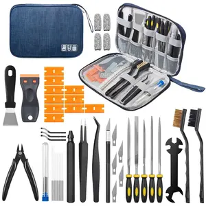 48Pcs 3D Printer Tool Kit & Accessories for FDM/SLA Printers - Nozzle Cleaning Tools, Scrapers, Files, Wire Cutter, Craft Knife,Wrench & Tweezers Complete Starter Kit with Tool Bag for Cleaning & Finishing