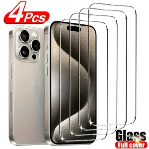 4pcs HD Tempered Glass Screen Protection for iPhone 11 12 13 14 15 16 17 Pro 13 14 15 16 17 Pro Max 17 Air 16e 14 15 16 Plus Protective Glass Film