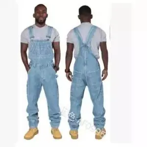 2025 Men’s Denim Jumpsuit - Trendy Spring/Fall, Multi-Pocket Design, Loose Fit, Casual & Stylish Menswear Overalls