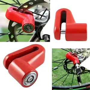 Bicycle Disc Brake Lock, Anti-Theft U-Type Bike Lock with Manual Knob, Abs/zinc Alloy Structure, Compact for Mountain, Electric, Tricycle