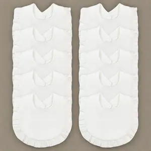 MUSBUY 10-Pack White Baby Muslin Bibs - 4-Layer Ultra-Soft Breathable Cotton, Secure Snaps, for Drooling Teething Infants, Ideal Gift Option summeressentials
