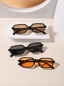 Women's Classic Shades Rectangular Frame, Vintage Fashion Style, Perfect for Outdoor Cycling and Hiking, 3 Pairs Pack
