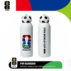 FIFA Official Licensed World Cup 26 Water Bottle, 27oz Printed Stainless Steel Insulated Tumbler with Soccer Ball Lid, Portable Sports Flask for Soccer Fans
