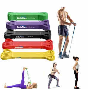 Resistance Bands Set of 5, 100% Natural Latex Exercise Bands, 5 Resistance Levels Light to Heavy, Durable Non-Slip Workout Bands for Fitness, Strength Training, Yoga, Pilates, Physical Therapy, Stretching, Home Gym Equipment for Men and Women
