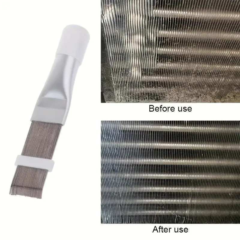 Air conditioner fin cleaning brush, fin straightener, air conditioner cleaning tool