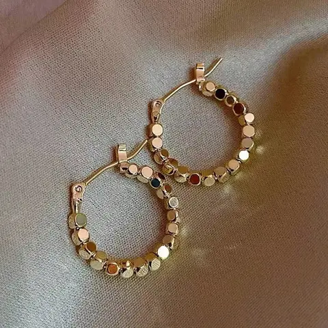 Women's Elegant Hoop Earrings, Fashionable Hoop Earrings, Statement Earrings, Geometric Design, Casual Style, Perfect for Daily Wear & Festive Occasions, All Seasons, Earrings Jewelry, Hoop Shape Earrings, Earrings Hoops