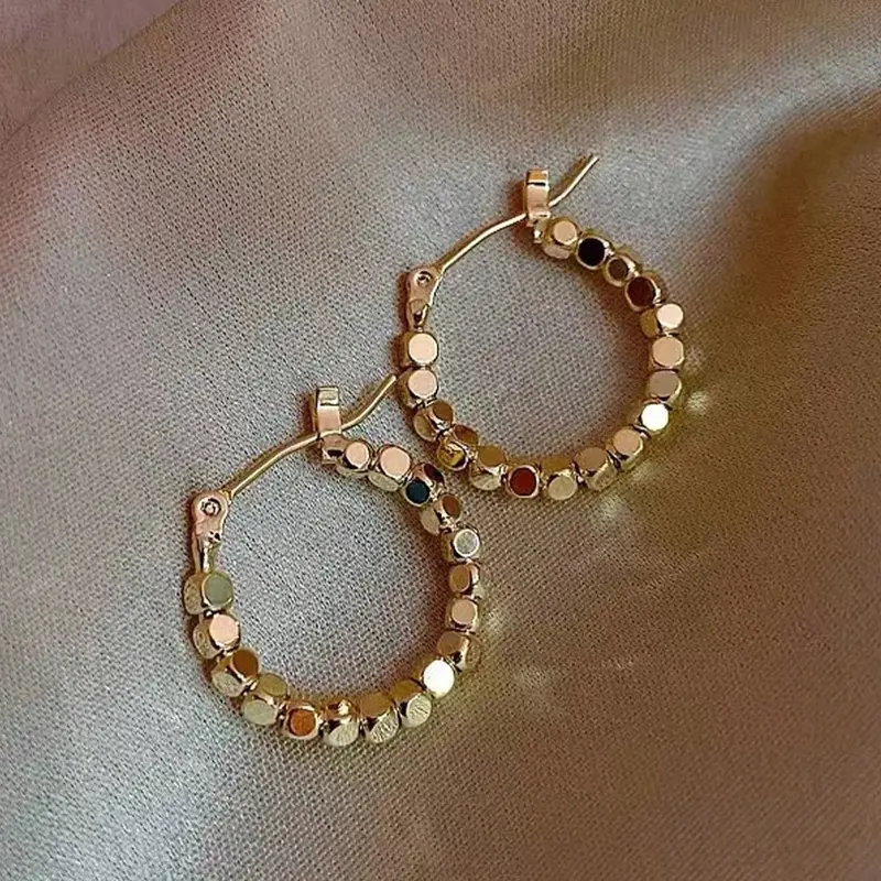 Women's Elegant Hoop Earrings, Fashionable Hoop Earrings, Statement Earrings, Geometric Design, Casual Style, Perfect for Daily Wear & Festive Occasions, All Seasons, Earrings Jewelry, Hoop Shape Earrings, Earrings Hoops