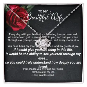 To My Beautiful Wife – Forever Love Necklace | Romantic Gift From Husband | Anniversary, Birthday, or Just Because