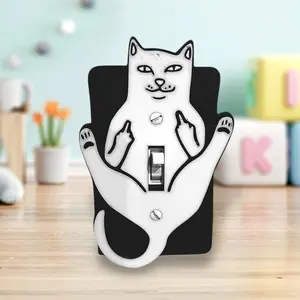 Fun Cat Light Switch Cover, Single Toggle Switch Plate for Home Decor, Cute Animal Design, Ideal for Living Room & Bedroom Decoration