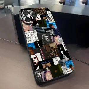 Anti-Scratch Matte Urban Cellphone Case - Black White Rap Aesthetic Cover for iPhone 17/16/15/14/13/12/11 Pro Max Air, Handheld Wireless Devices Accessories