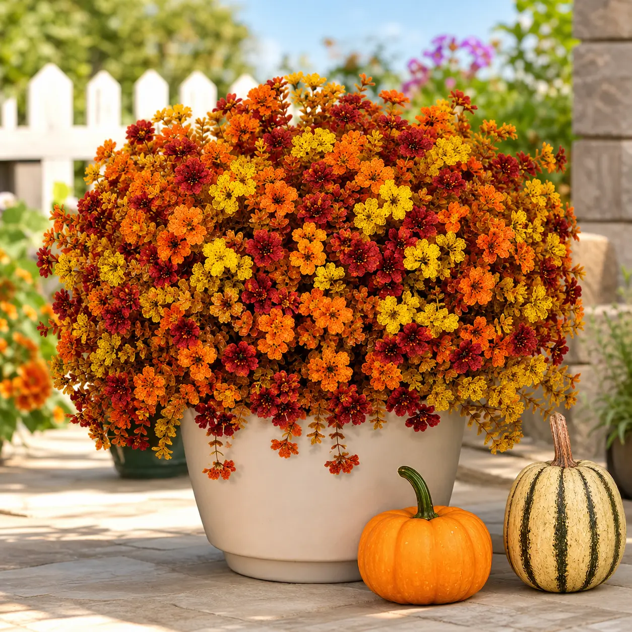 SHareconn 20/40 Bundles Artificial Fall Eucalyptus & Violet Stem,  Orange Yellow Brown Faux Autumn Floral Pick for Thanksgiving, Harvest, Home, Vase & Wedding Decor