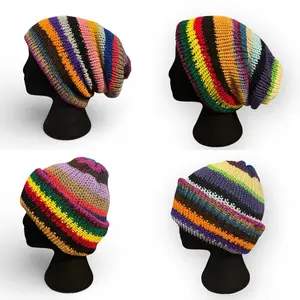 Multicolor 4-Way Reversible Knit Beanie Hat