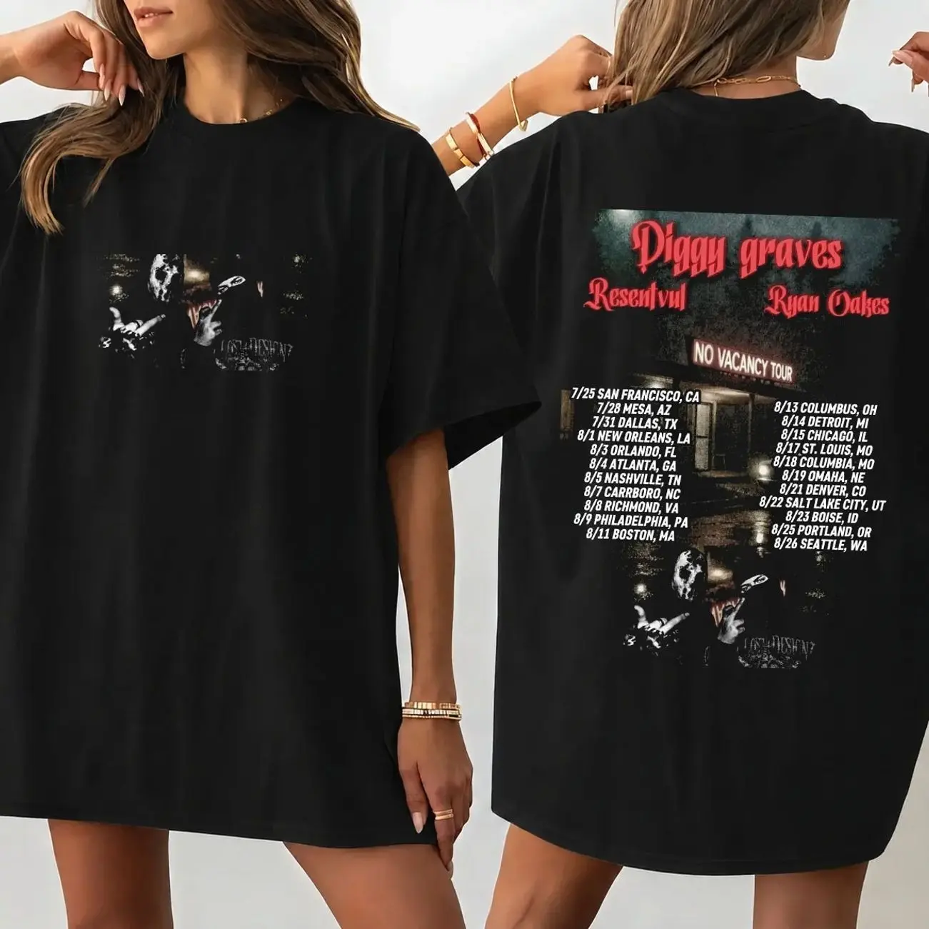Diggy Graves The No Vacancy T-Shirt, Retro Alternative Music Style Shirt
