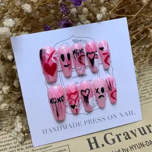 S15- Graffiti Chic Handmade Press-On Nail, Various Styles, Featuring a Removable Design, with Each Piece Meticulously Crafted by Hand - Resin Art Nail Tips Nail Art