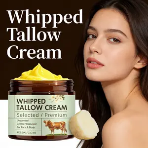 Whipped Tallow Cream - Face & Body Gentle Deep Moisturizing Hydrating Lightweight Unscented Cream