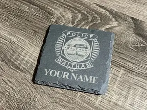 Customized Police Badge with/without names Set of 4 coasters