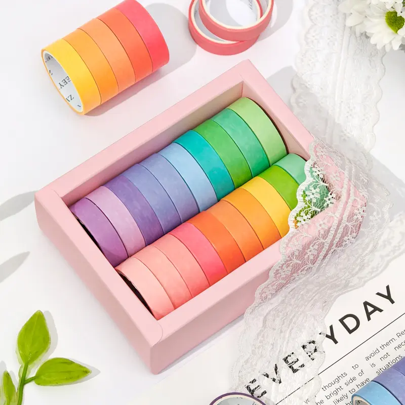 1.5cm Wide Colored Masking Tape, Kids Art Supplies, DIY Craft Tape, Assorted Colors, Back to School, Classroom, Decorative