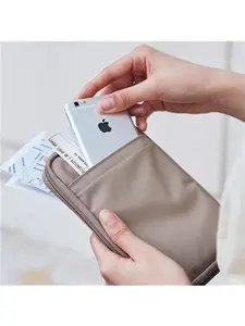 ZB200 Men's and Women's Solid Color Nylon Travel Passport Bag 2026 New Hand Bill Storage Document Wallet