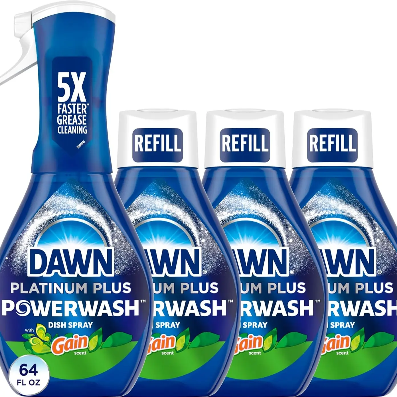 Dawn Powerwash Dish Spray Starter Kit with 3 Refills – Original Scent, Grease Cutting Dishwashing Spray (3 Pack)