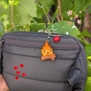 Fire Spirit Handmade Clay Keychain | Kawaii Anime Inspired Bag Charm Gift