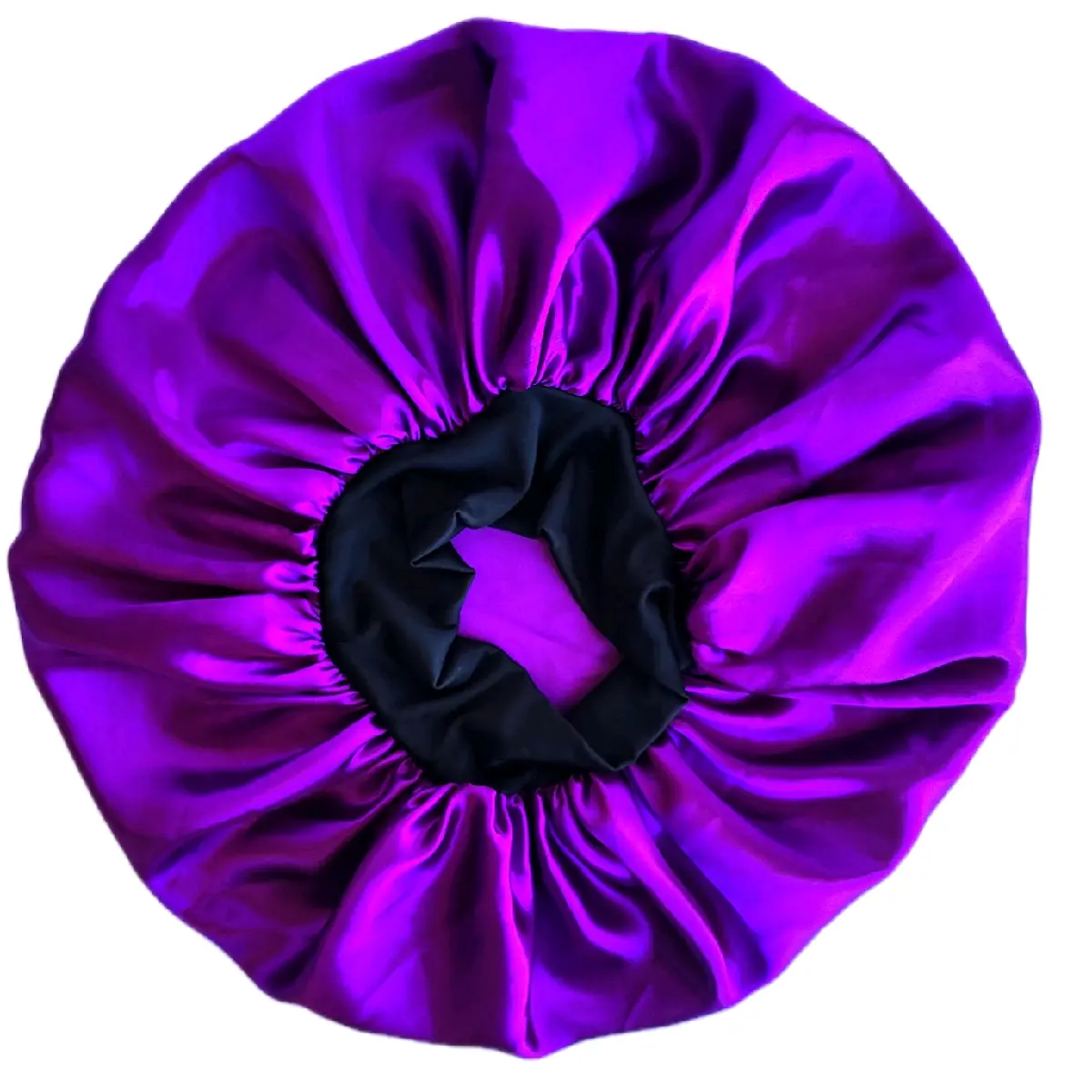 Purple Women's Jumbo Bonnet with Wide Band for Secure Fit Colorful Hair Accessory